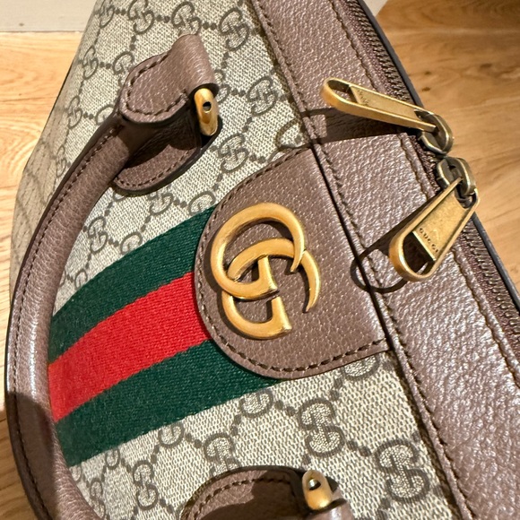 Gucci Ophidia GG Canvas Brown Leather Briefcase W/ Strap - Picture 5 of 12